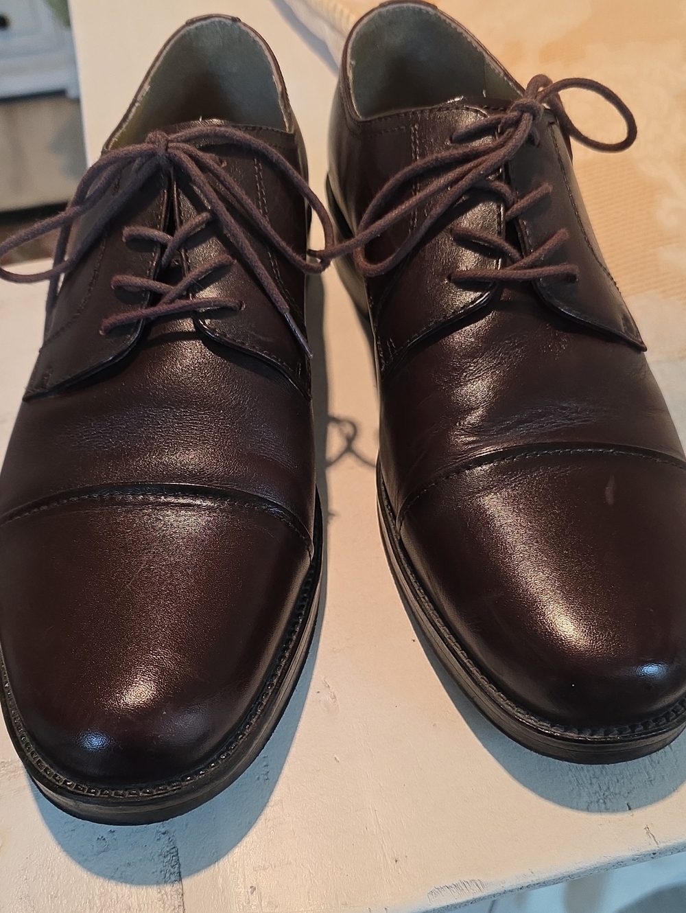 Chaps Men's Dark Brown Cap-Toe Derby Oxfords